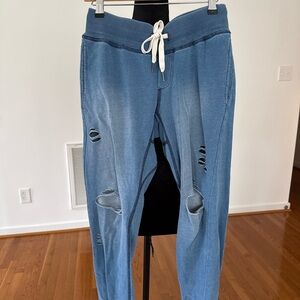 NSF Blue Distressed Joggers